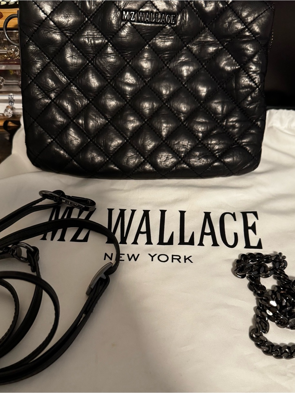 MZ Wallace Black Quilted Leather pippa LIMITED EDITION